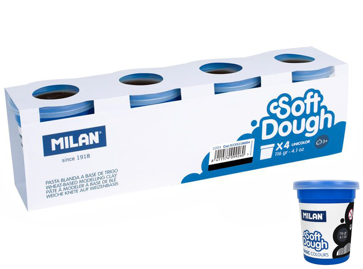 Ciastolina Milan basic 4 słoiczki x 116 g czarna