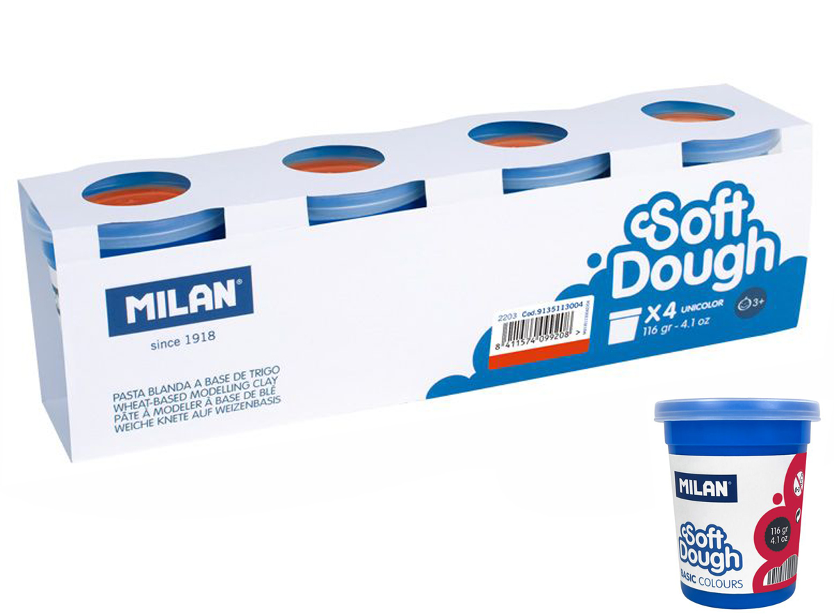 Ciastolina Milan basic 4 słoiczki x 116 g czerwona