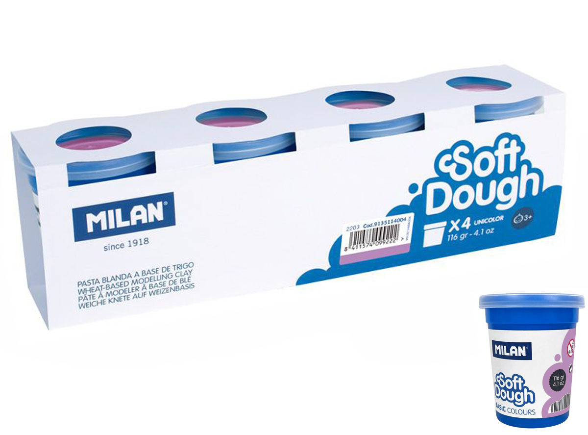 Ciastolina Milan basic 4 słoiczki x 116 g fiolet