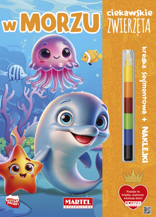 Ciekawskie zwierzęta W morzu z kredką i naklejkami