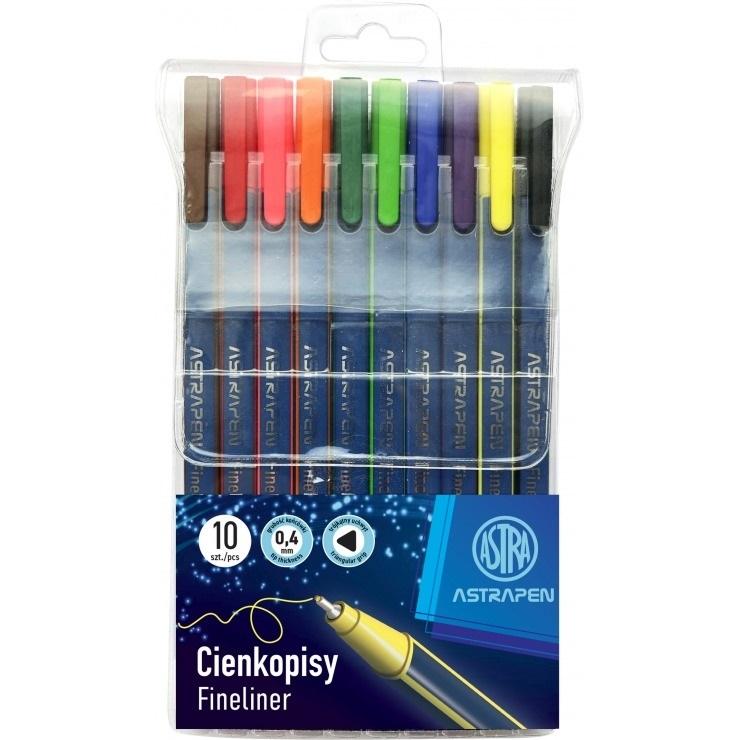 Cienkopisy trójkątne Astrapen 0,4 mm 10 kolorów