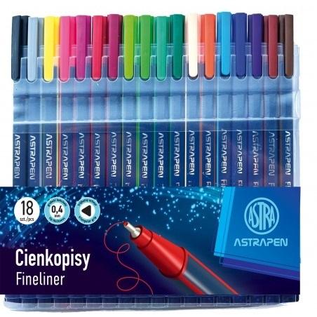 Cienkopisy trójkątne Astrapen 18 kolorów