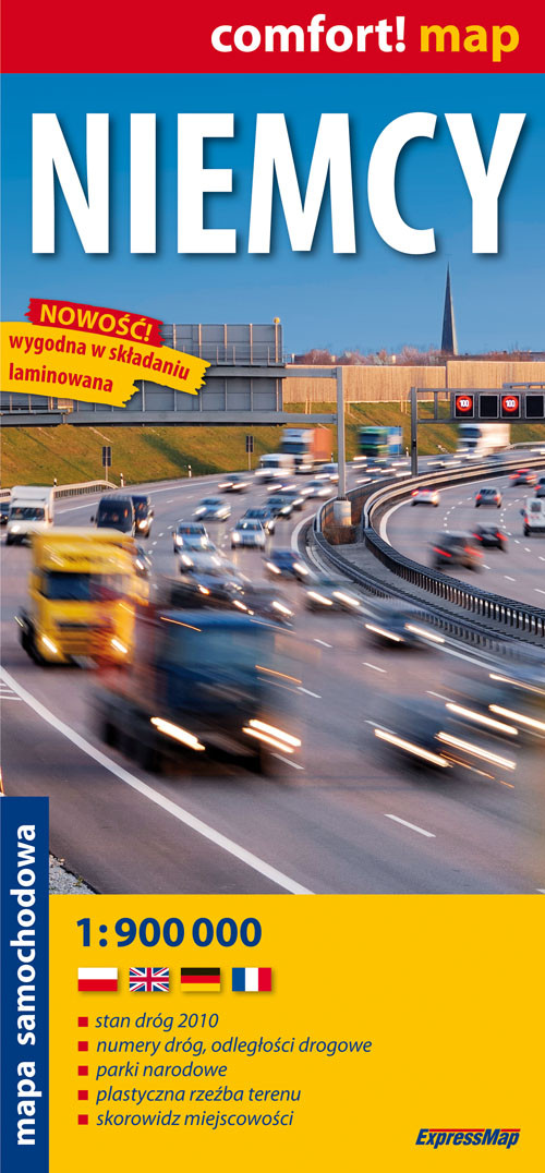 Comfort! map. Niemcy. Laminowana mapa samochodowa (skala 1:900 000)