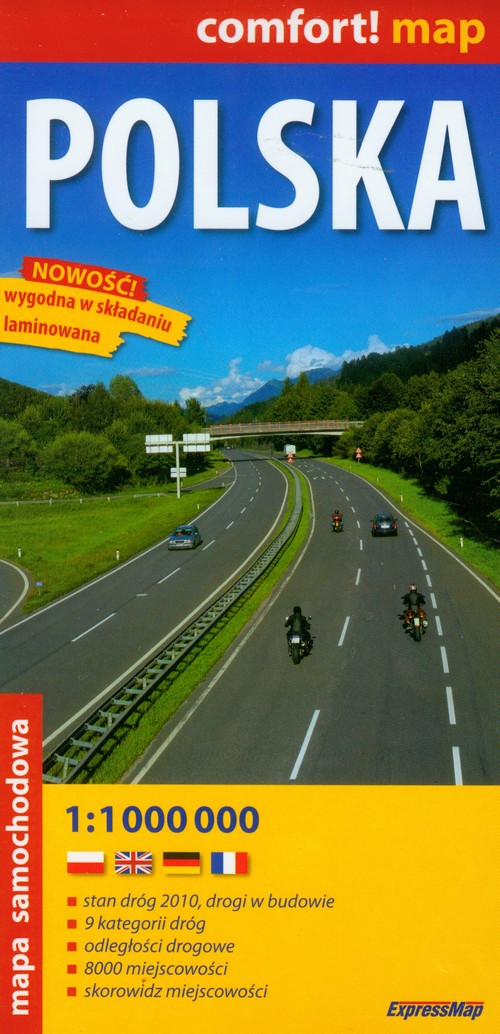 Comfort! map. Polska. Laminowana mapa samochodowa (skala 1:1 000 000)
