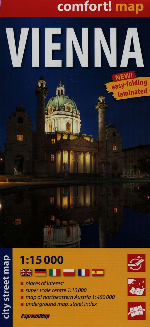 Comfort! map. Wiedeń. Laminowany plan miasta (skala 1:15 000)
