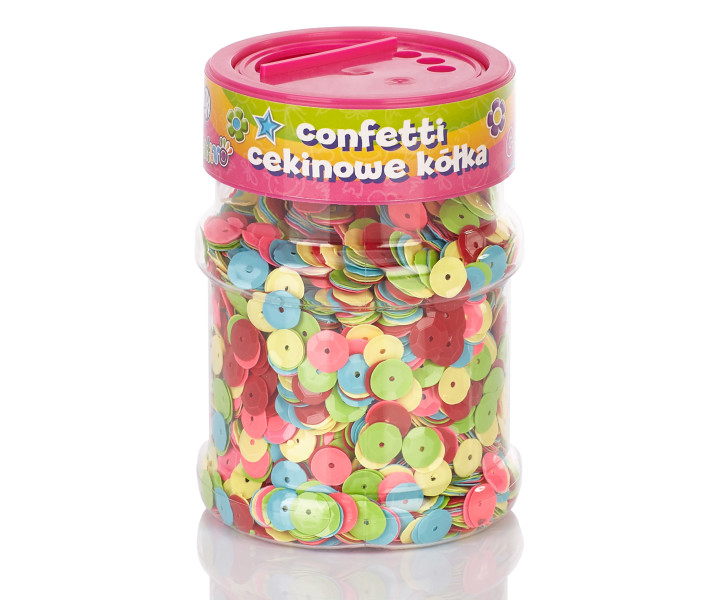 Confetti cekinowe kółka - mix kolorów intensywnych 100g