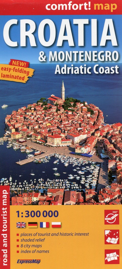 Croatia i Montenegro Adriat Coast mapa samochodowo-turystyczna 1:300 000