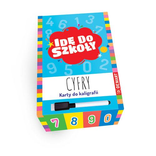 Cyfry. Karty do kaligrafii z pisakiem suchościeralnym; seria Idę do szkoły