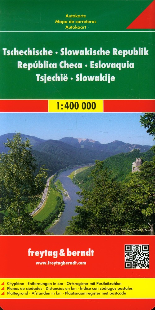 Czechy Słowacja mapa drogowa 1:400 000