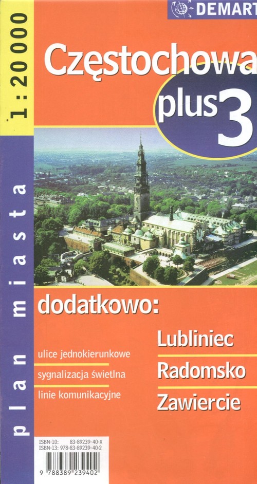 Częstochowa plus 3 1:20 000 plan miasta