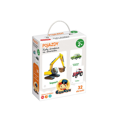 CzuCzu Karty obrazkowe na sznureczku Pojazdy 1+