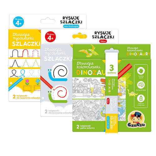 CzuCzu Zestaw rysowanek Dinozaury 4+