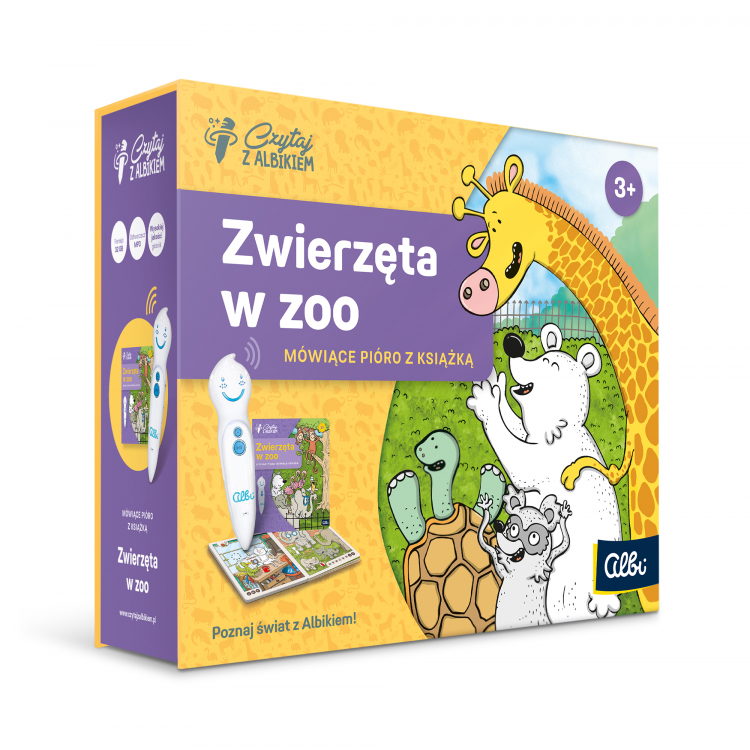 Czytaj z Albikiem - Zestaw Zwierzęta w zoo - Mówiące pióro z książką
