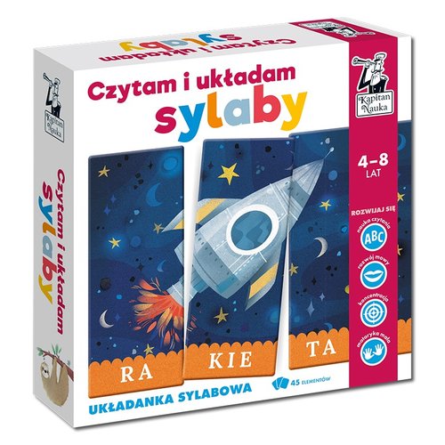 Czytam i układam sylaby Układanka sylabowa Zestaw rakieta