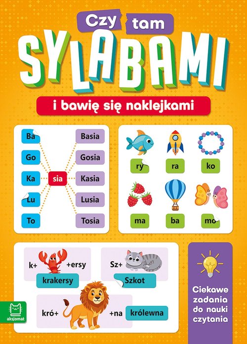 Czytam sylabami i bawię się naklejkami.