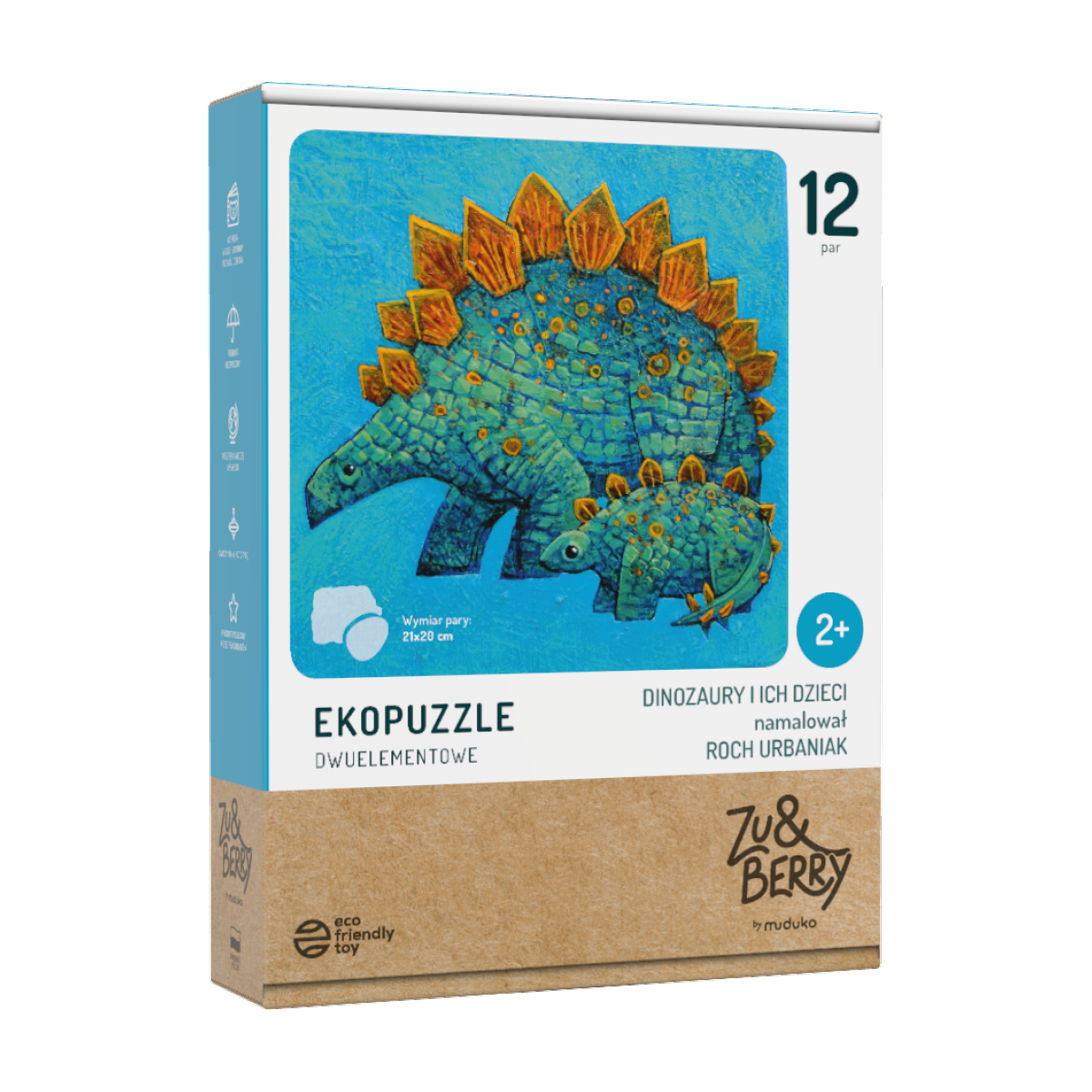Dinozaury i ich dzieci Ekopuzzle dwuelementowe