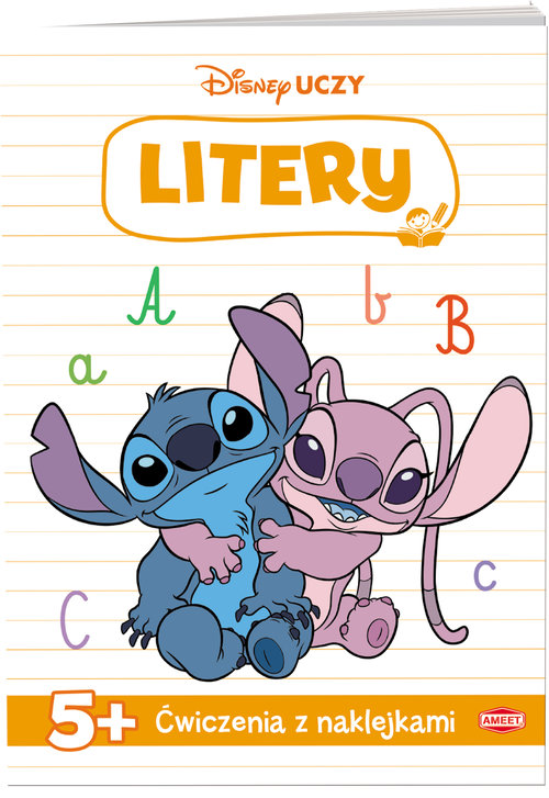 Disney Uczy Litery Stich Ćwiczenia z naklejkami