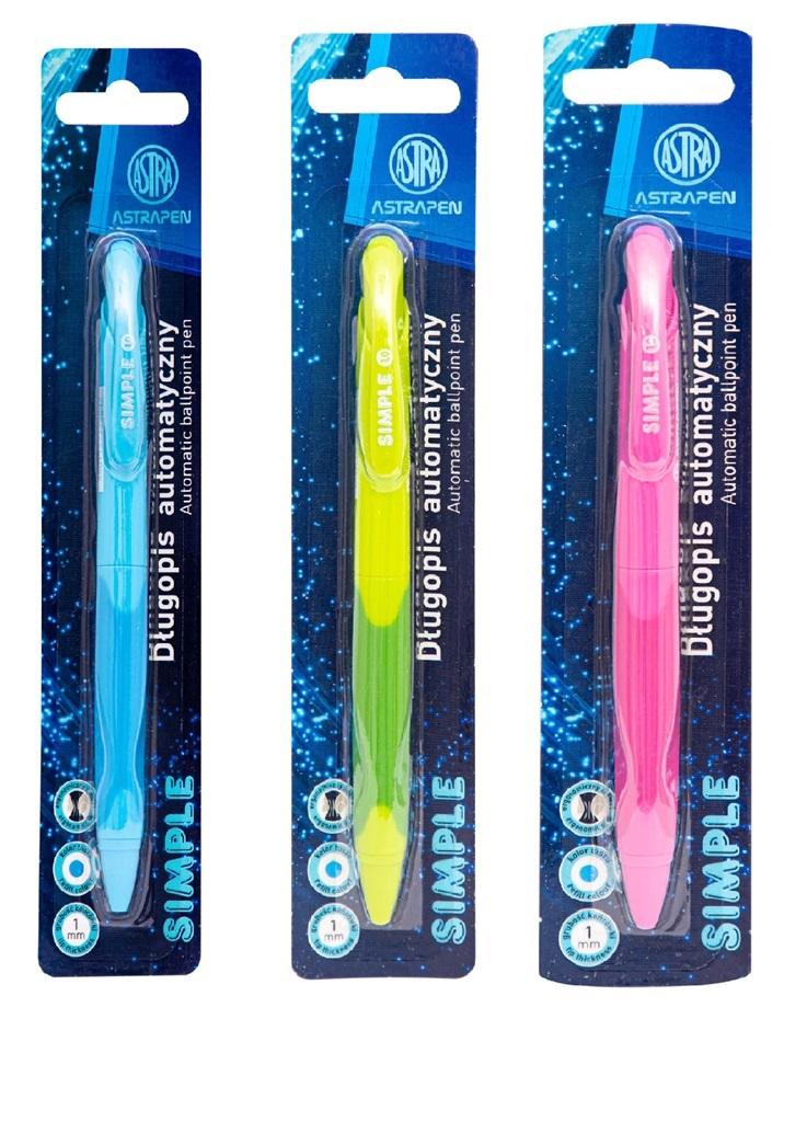 Długopis automatyczny Astrapen Simple 1,0mm blister 1szt.mix