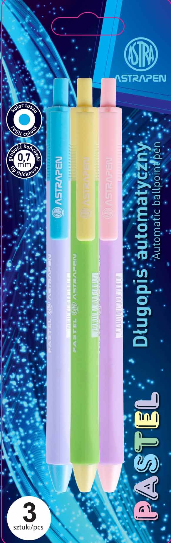 Długopis automatyczny Pastel 3 sztuki