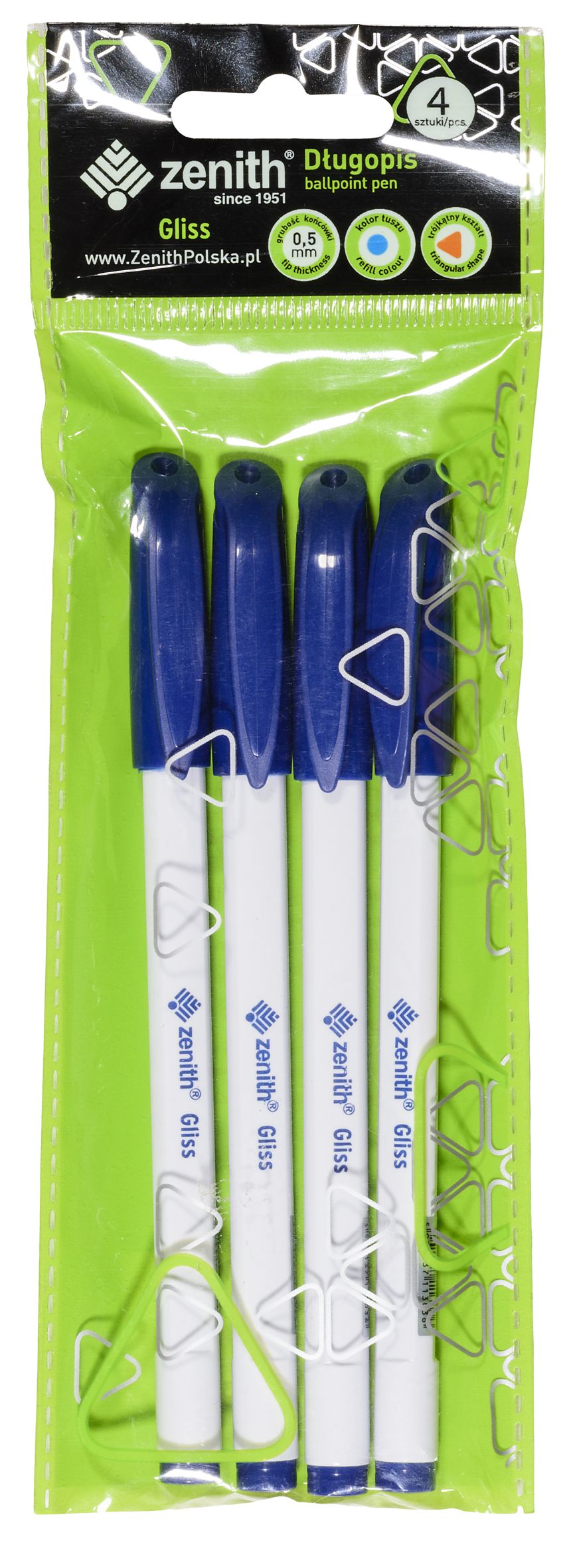 Długopis Gliss 4szt niebieski stara kartoteka