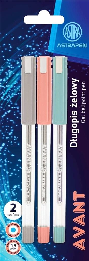 Długopis żelowy ze skuwką Astrapen Avant 0,5mm blister 2szt.