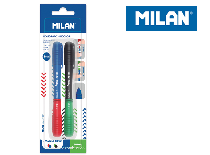 Długopisy MILAN SWAY COMBI DUO 2 sztuki na blistrze