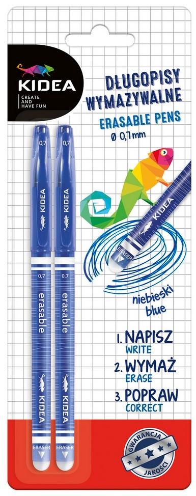 Długopisy wymazywalne Kidea niebieski 2 szt.