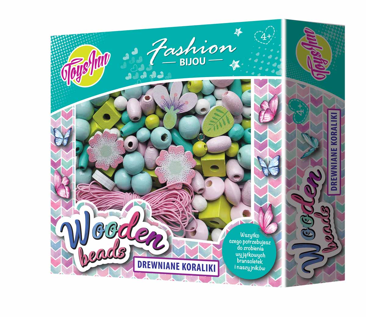 Drewniane koraliki Kwiaty