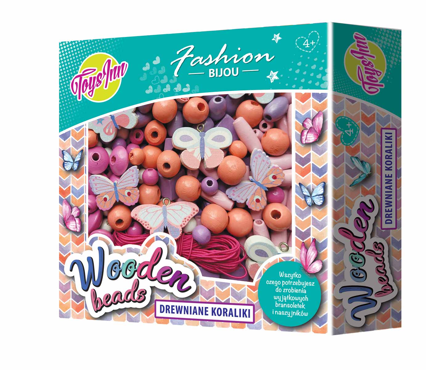 Drewniane koraliki Motyle