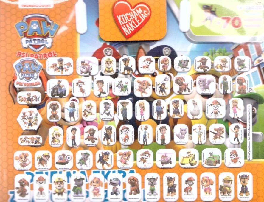 Dzielna ekipa z zatoki przygód. Psi Patrol. Kocham naklejać