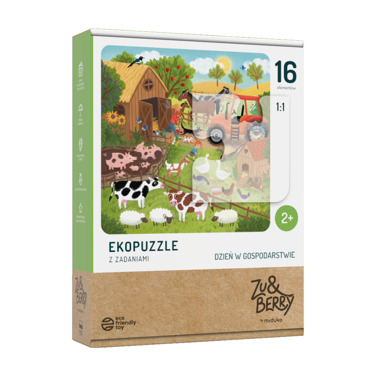 Dzień w gospodarstwie  Ekopuzzle z zadaniami