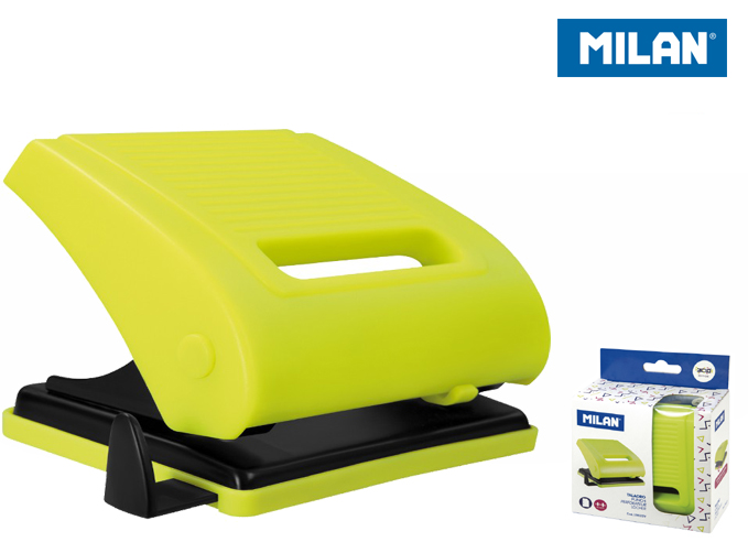 Dziurkacz Milan żółty z systemem bezpieczeństwa