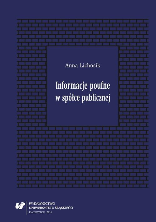 EBOOK Informacje poufne w spółce publicznej