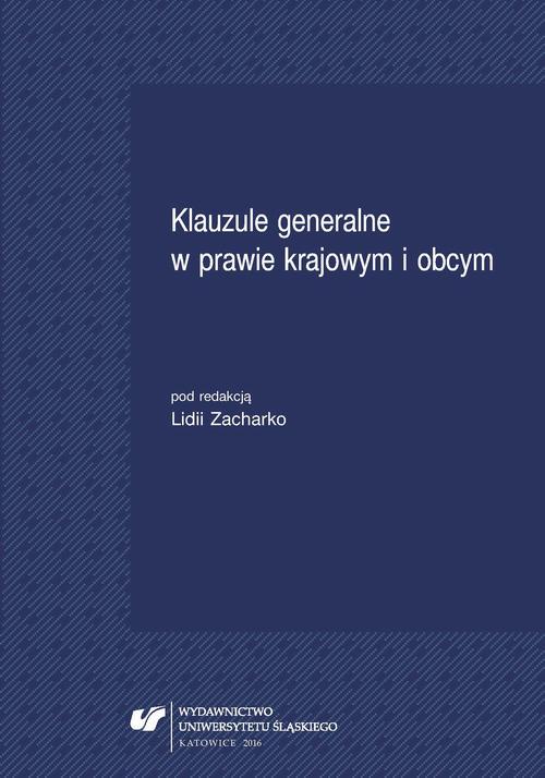 EBOOK Klauzule generalne w prawie krajowym i obcym