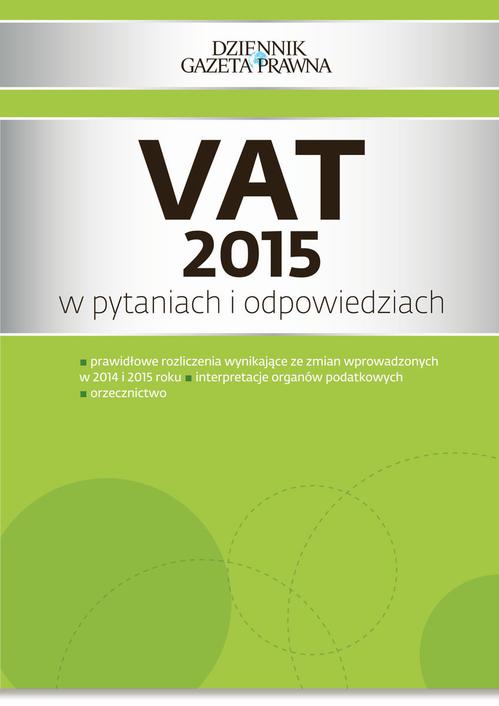 EBOOK VAT 2015 w pytaniach i odpowiedziach