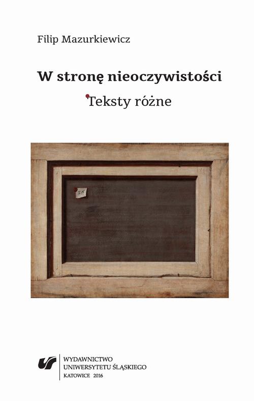 EBOOK W stronę nieoczywistości. Teksty różne