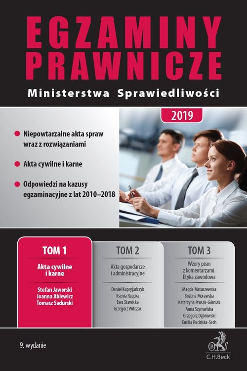 Egzaminy Prawnicze Ministerstwa Sprawiedliwości 2019 Tom 1 Akta cywilne i karne