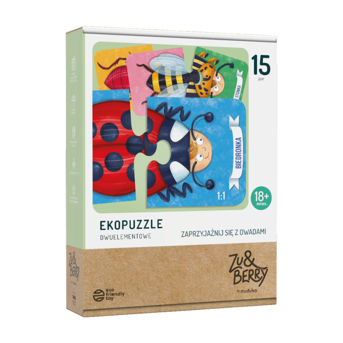 Ekopuzzle dwuelementowe. Zaprzyjaźnij się z owadami