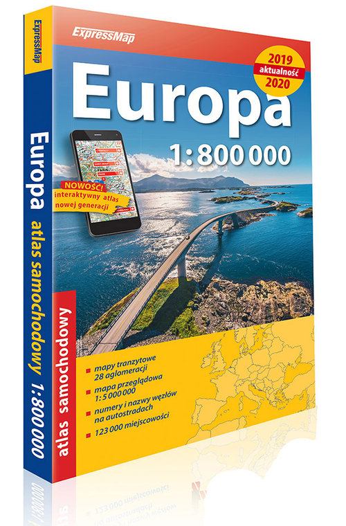 Europa atlas samochodowy 1:800 000