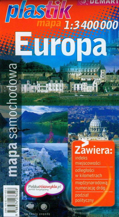 Europa. Mapa samochodowa Plastik w skali 1:3 400 000