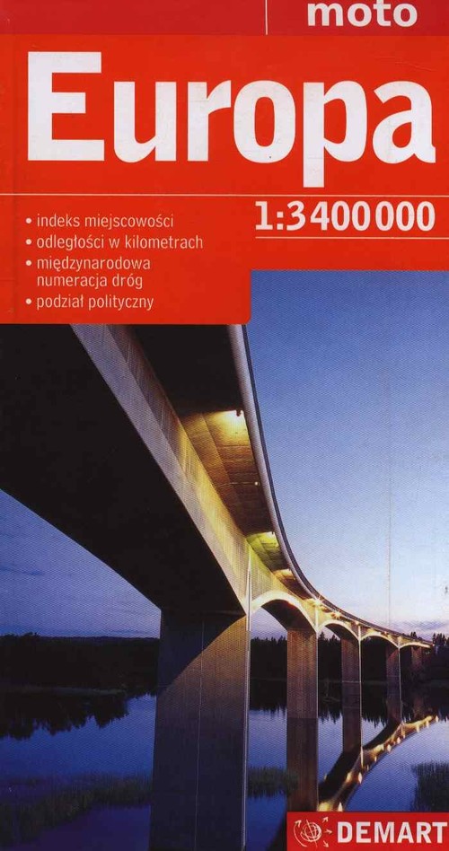 Europa - mapa samochodowa (skala 1:3 400 000)