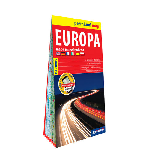 Europa mapa samochodowa w kartonowej oprawie 1:4 000 000