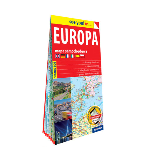 Europa papierowa mapa samochodowa 1:4 000 000
