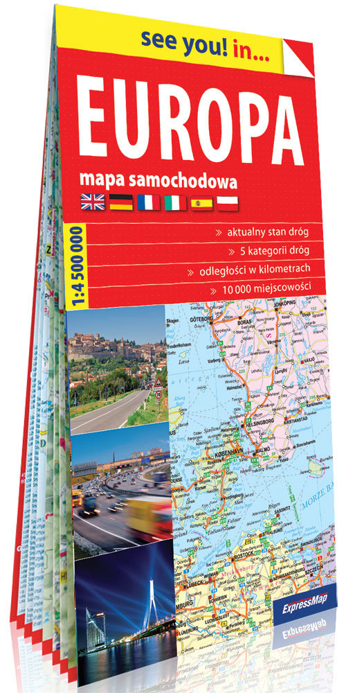 Europa papierowa mapa samochodowa 1:4 500 000 2019