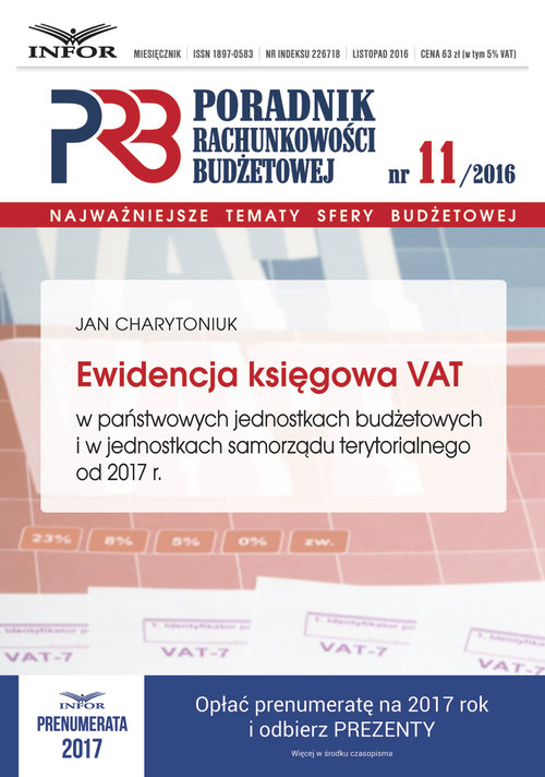 Ewidencja księgowa VAT w państwowych jednostkach budżetowych i w jednostkach samorządu terytorialneg