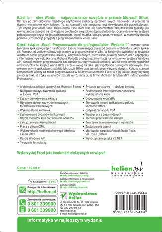 Excel. Programowanie dla profesjonalistów. Wydanie II