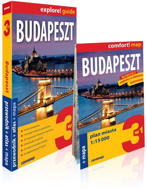 Explore! guide. Budapeszt 3w1. Przewodnik + atlas + mapa