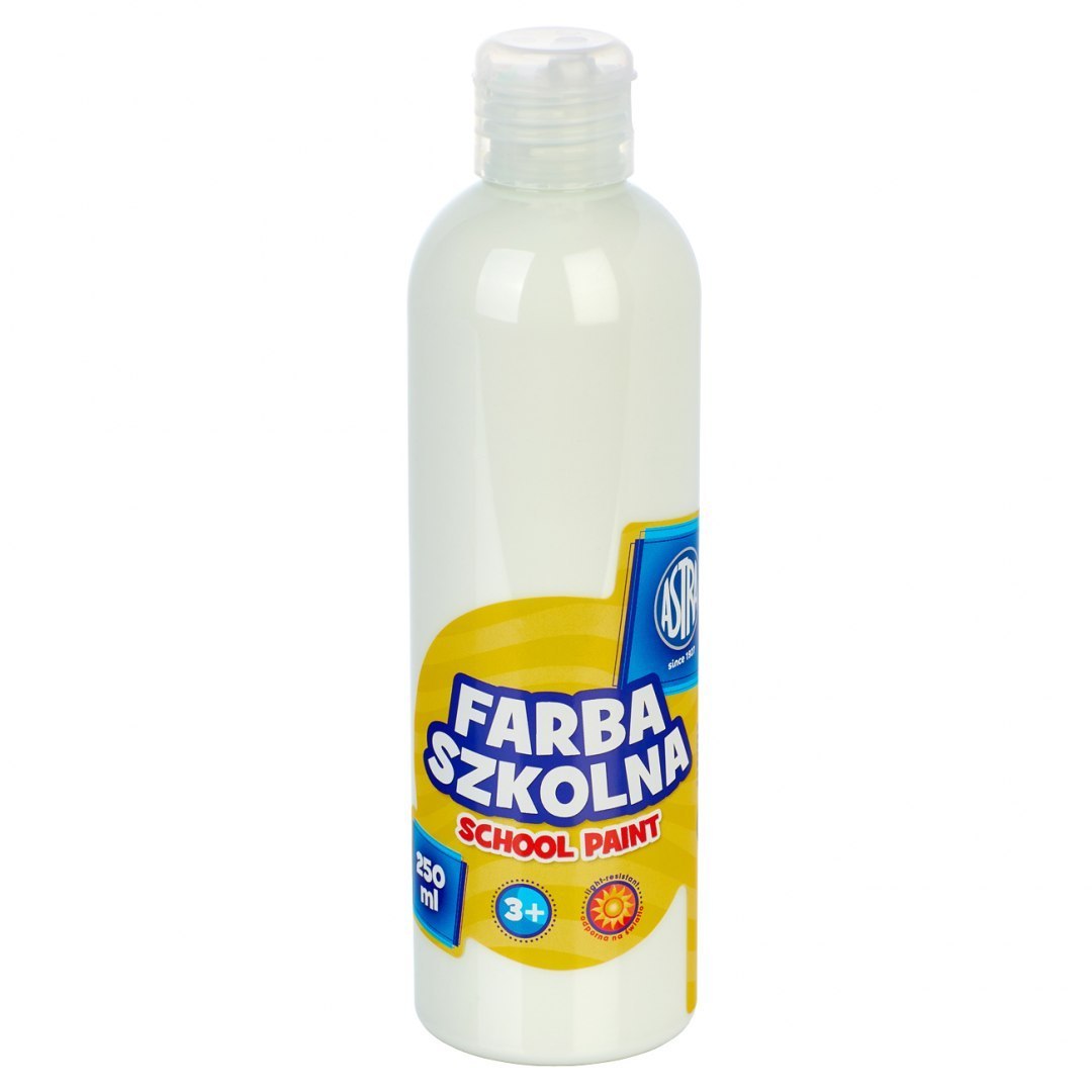 Farba szkolna naturalna tempera Astra 250 ml biała