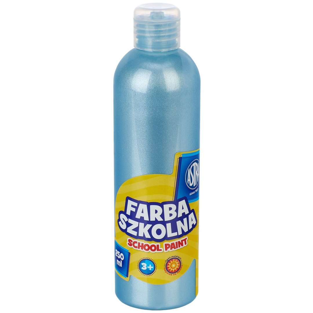 Farba szkolna naturalna tempera Astra 250 ml perłowa niebieska