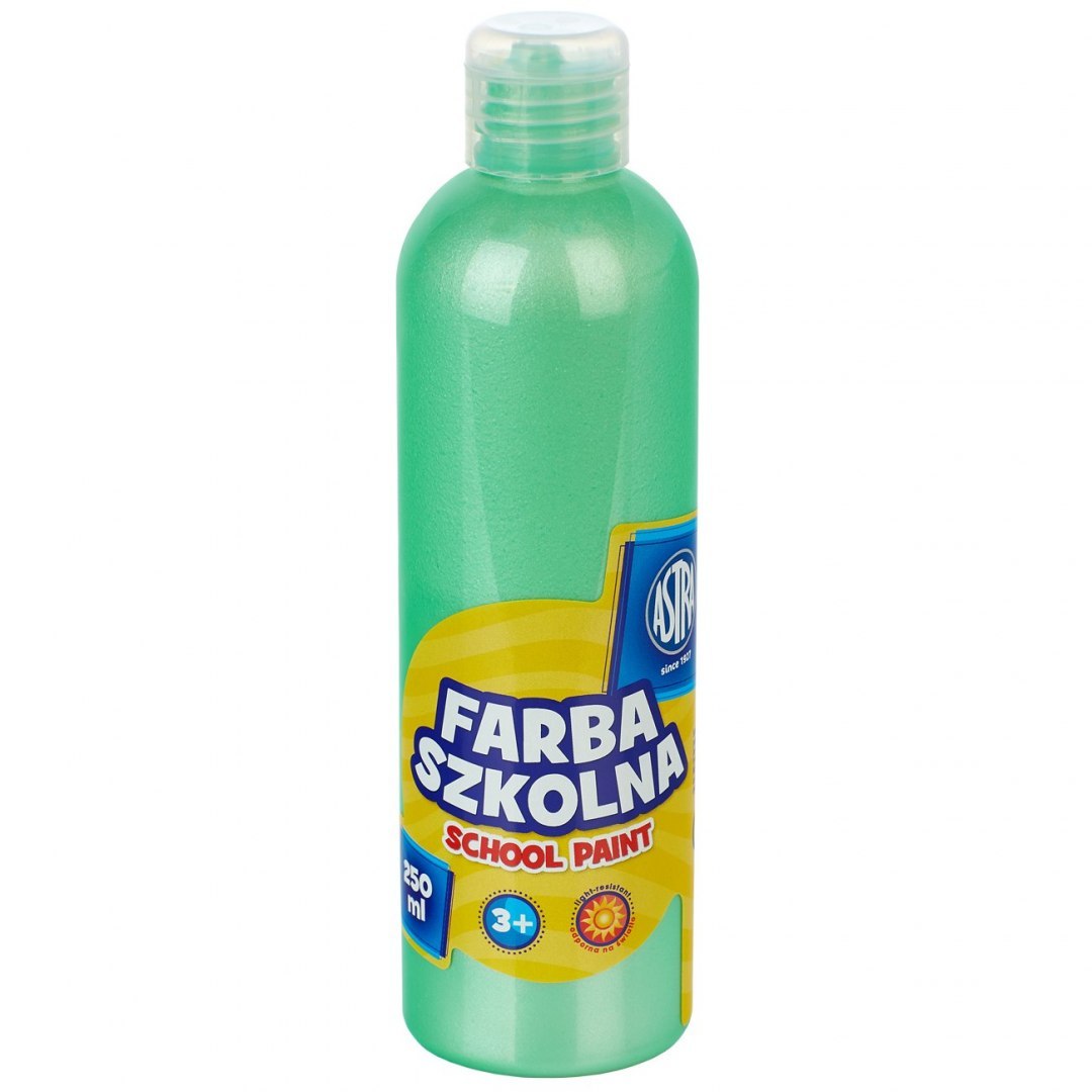Farba szkolna naturalna tempera Astra 250 ml perłowa zielona